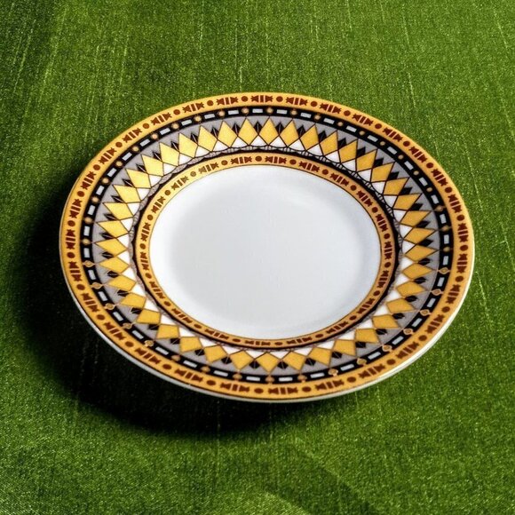 Art Deco 8-Pc Gold Grey Demitasse Cup & Saucer Set - Picture 10 of 11